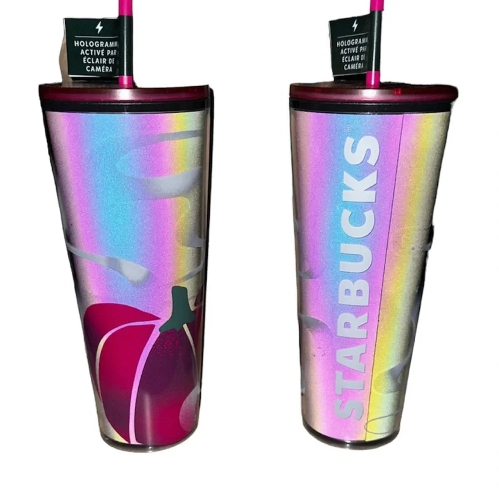 New! Starbucks Holographic Flash Activated Pumpkin Tumbler 24 oz